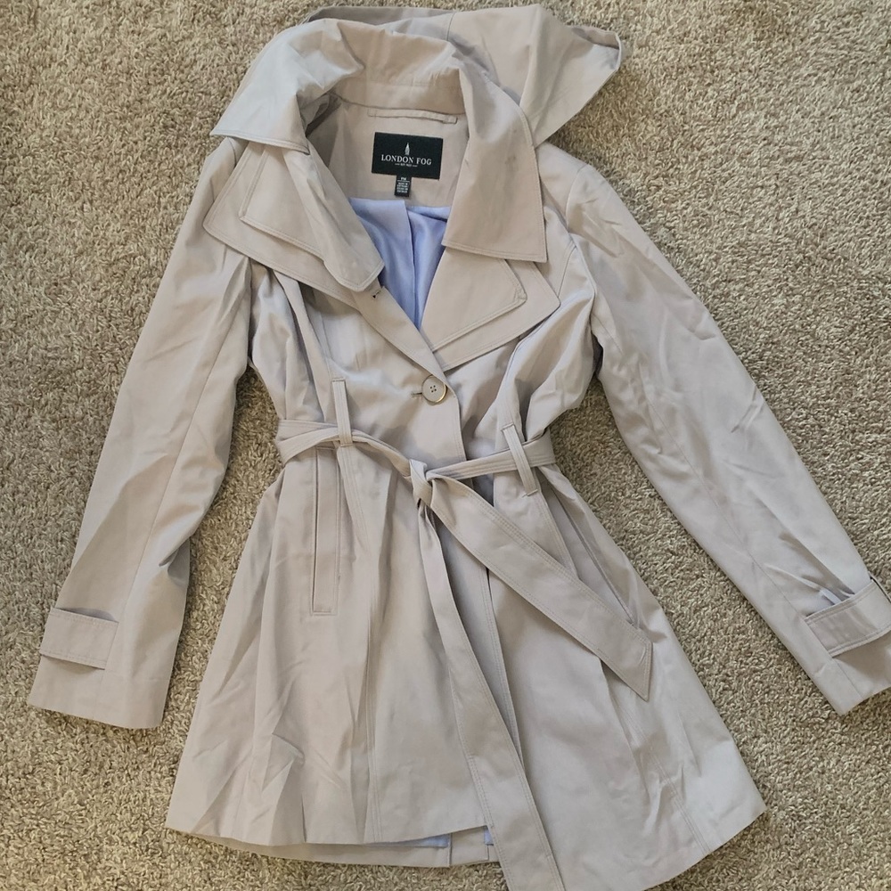 Taupe London Fog trench coat